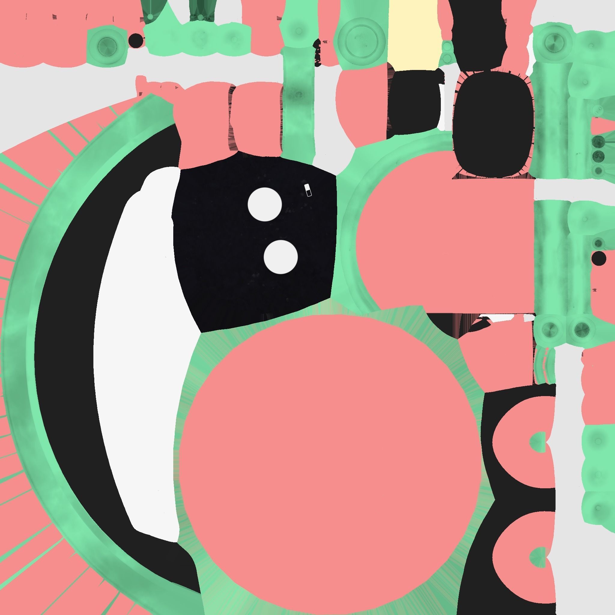 Cute Robot D04 Pink Green - SciFi Character Design Low-poly 3D model_27