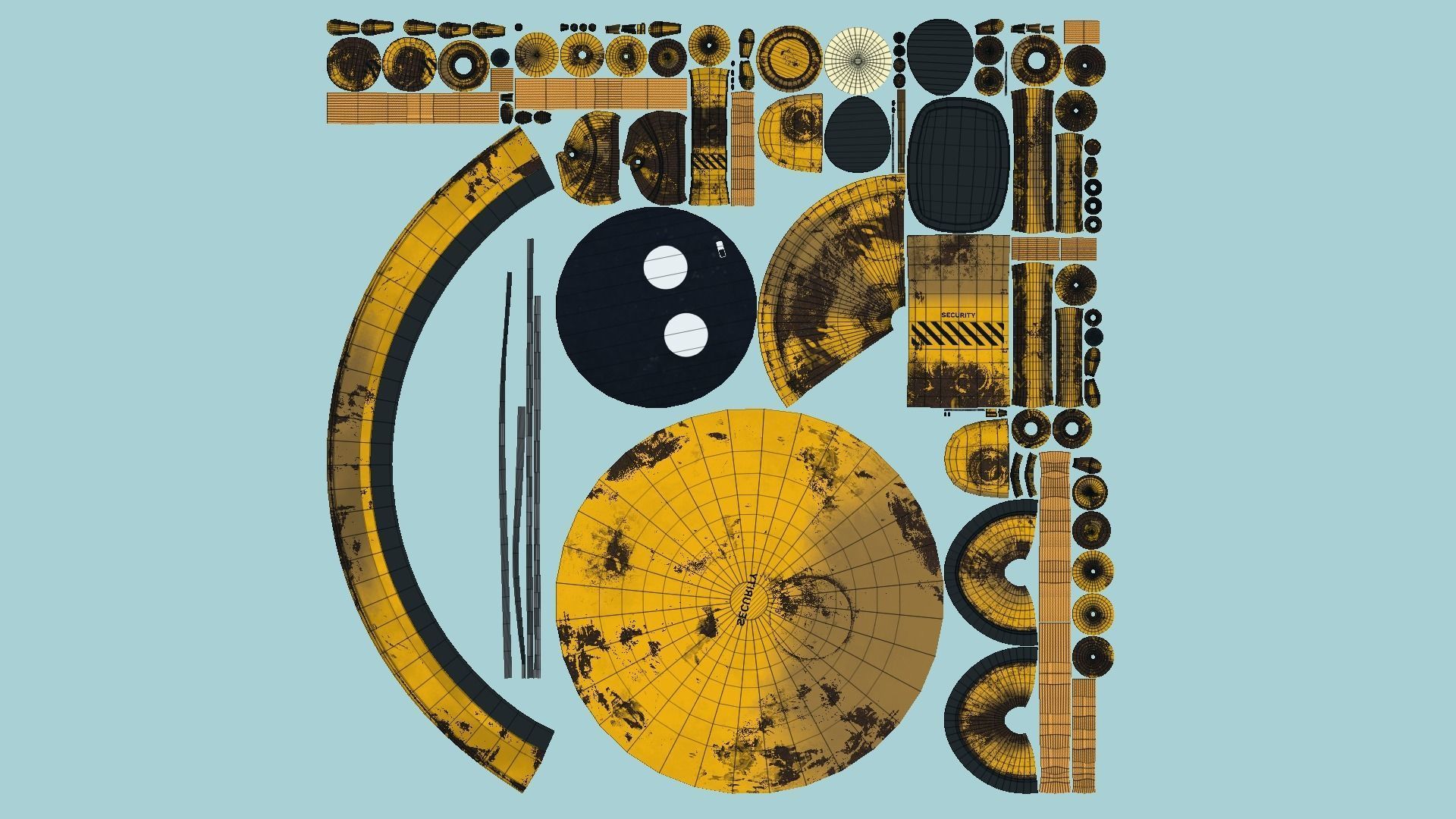 Cute Robot D05 Security - SciFi Character Design Low-poly 3D model_7