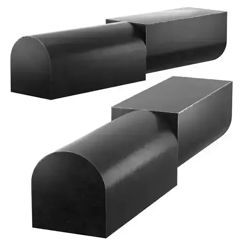 U Bench - 6 curved wall shelf