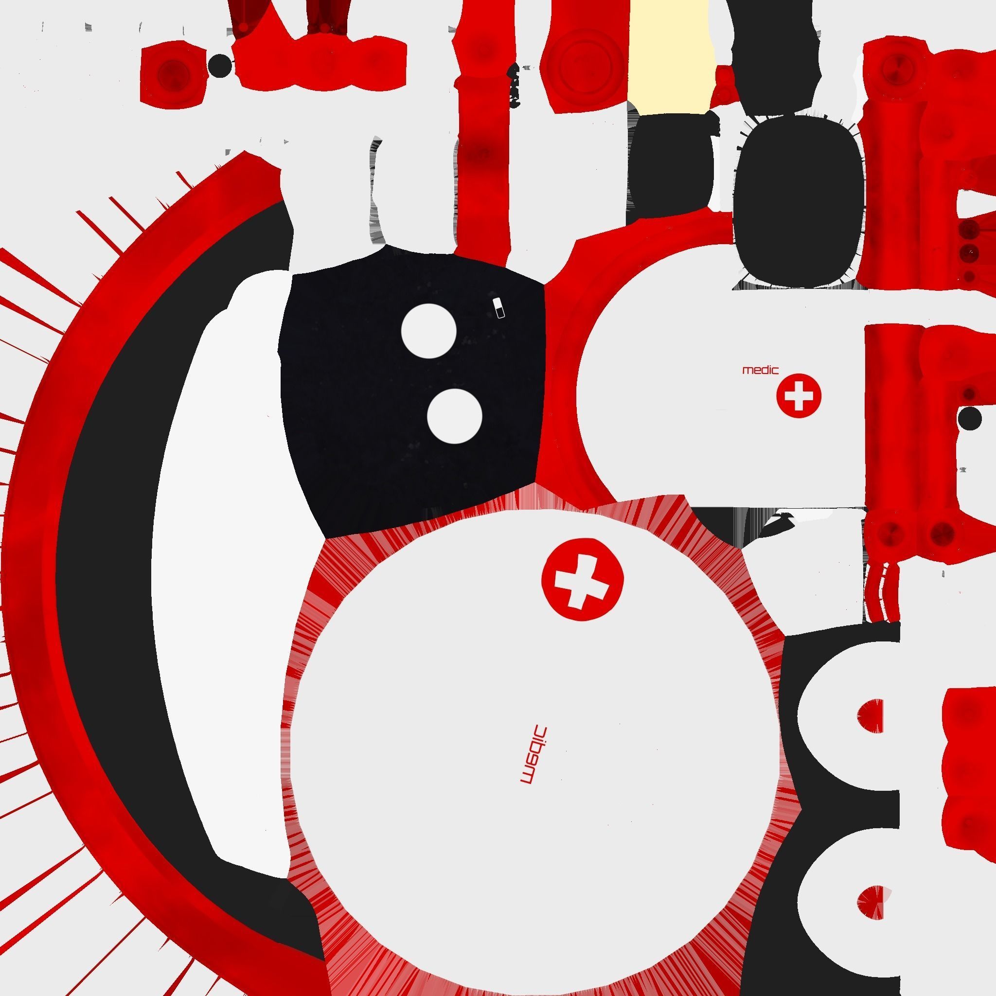 Cute Robot D07 Medic - SciFi Character Design Low-poly 3D model_21