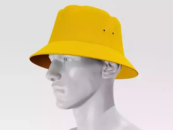 Bucket Hat - Yellow PBR 4K
