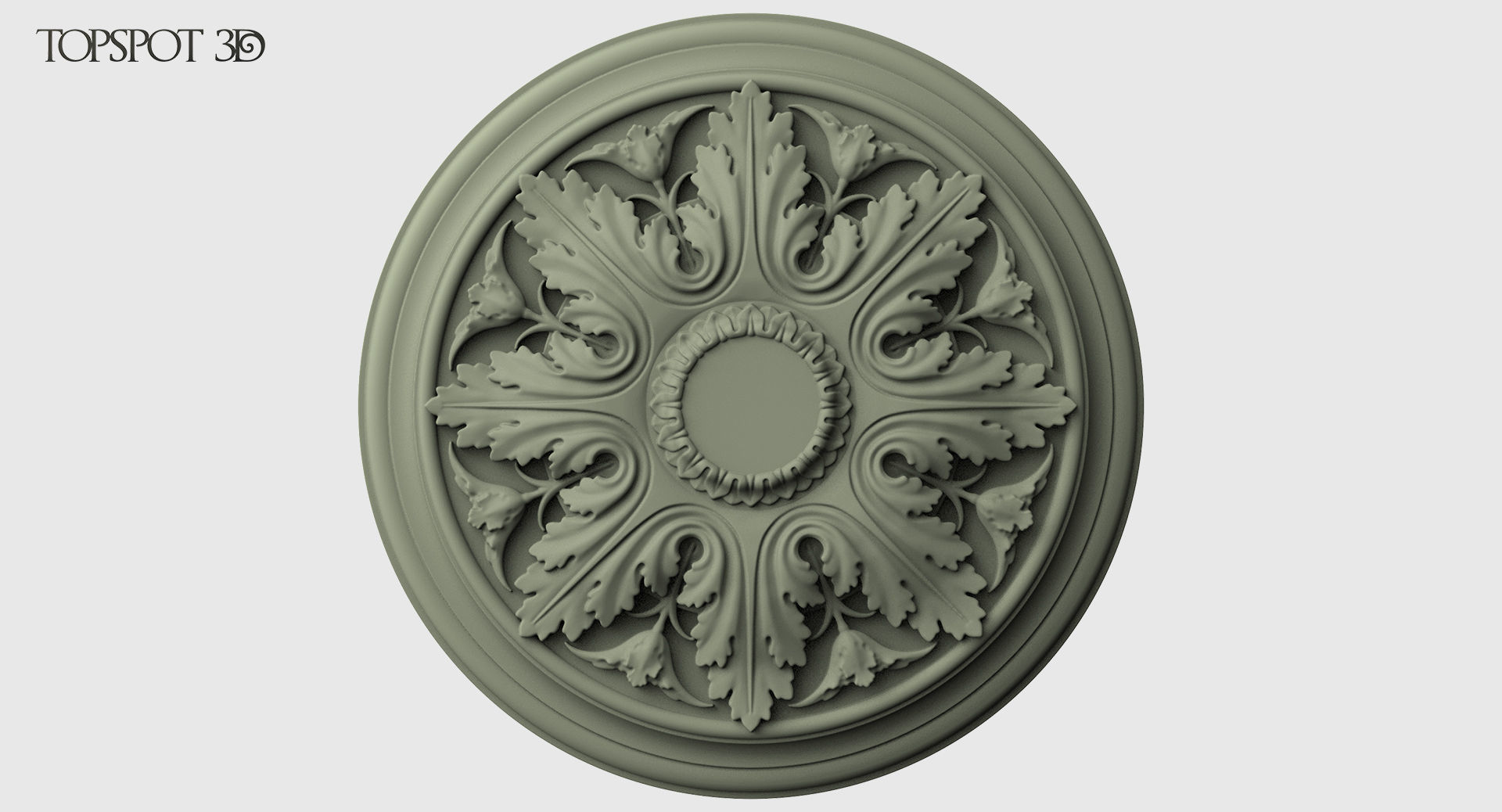 Renaissance Style Rosette 3D print model_15