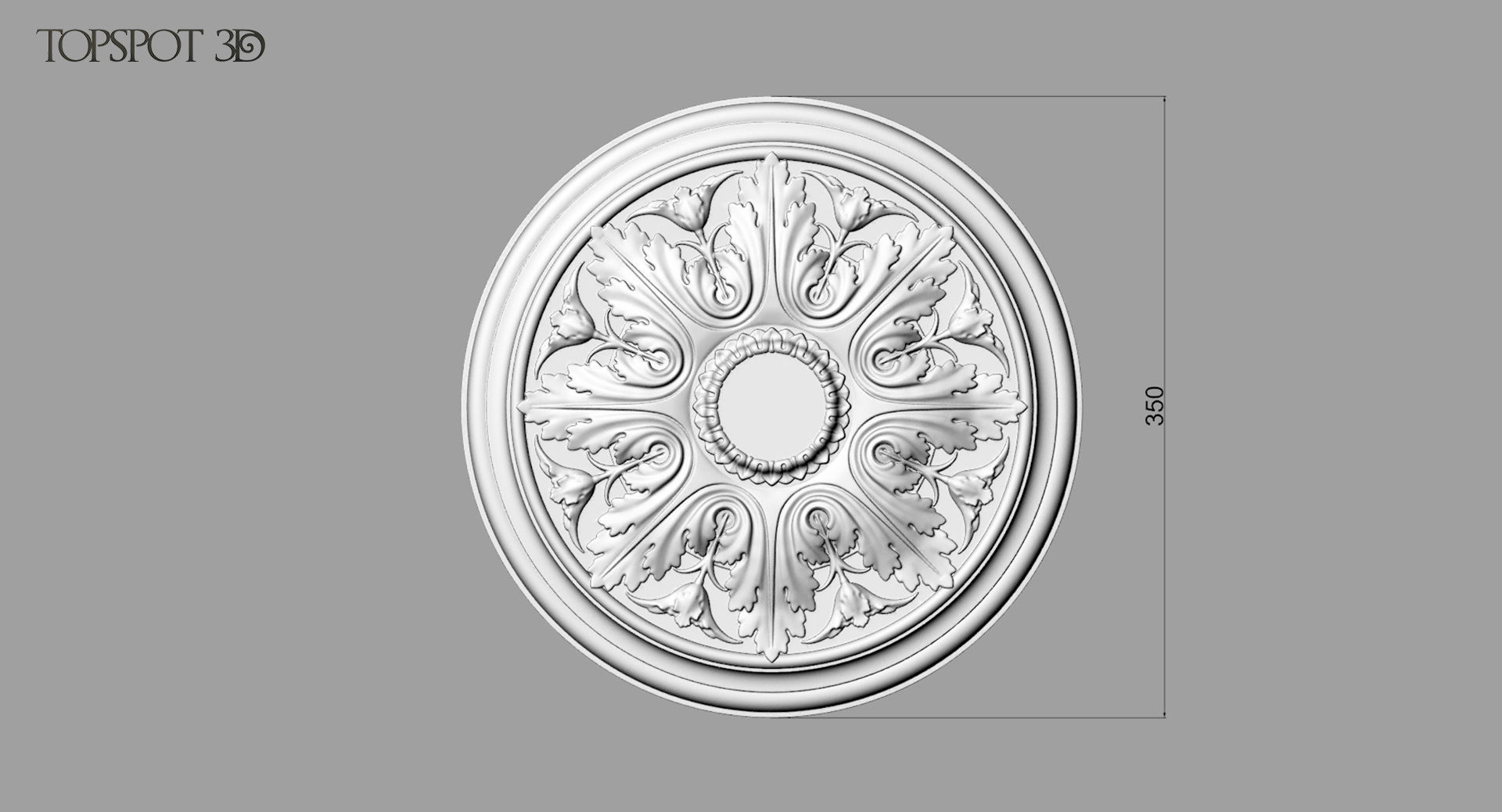 Renaissance Style Rosette 3D print model_9