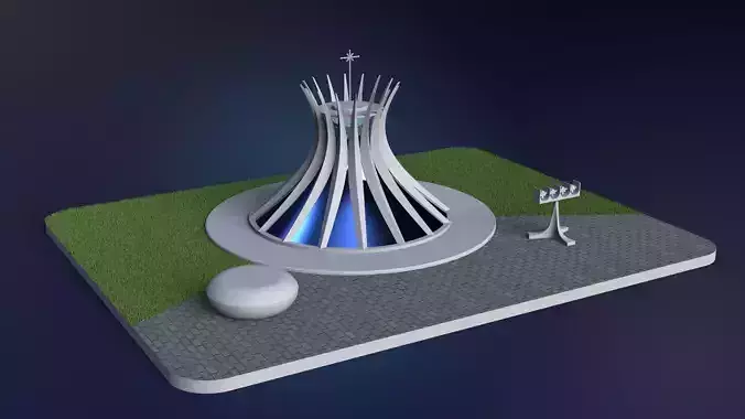 Catedral de Brasilia - 1 by 500 Scale - READY FOR 3D Print