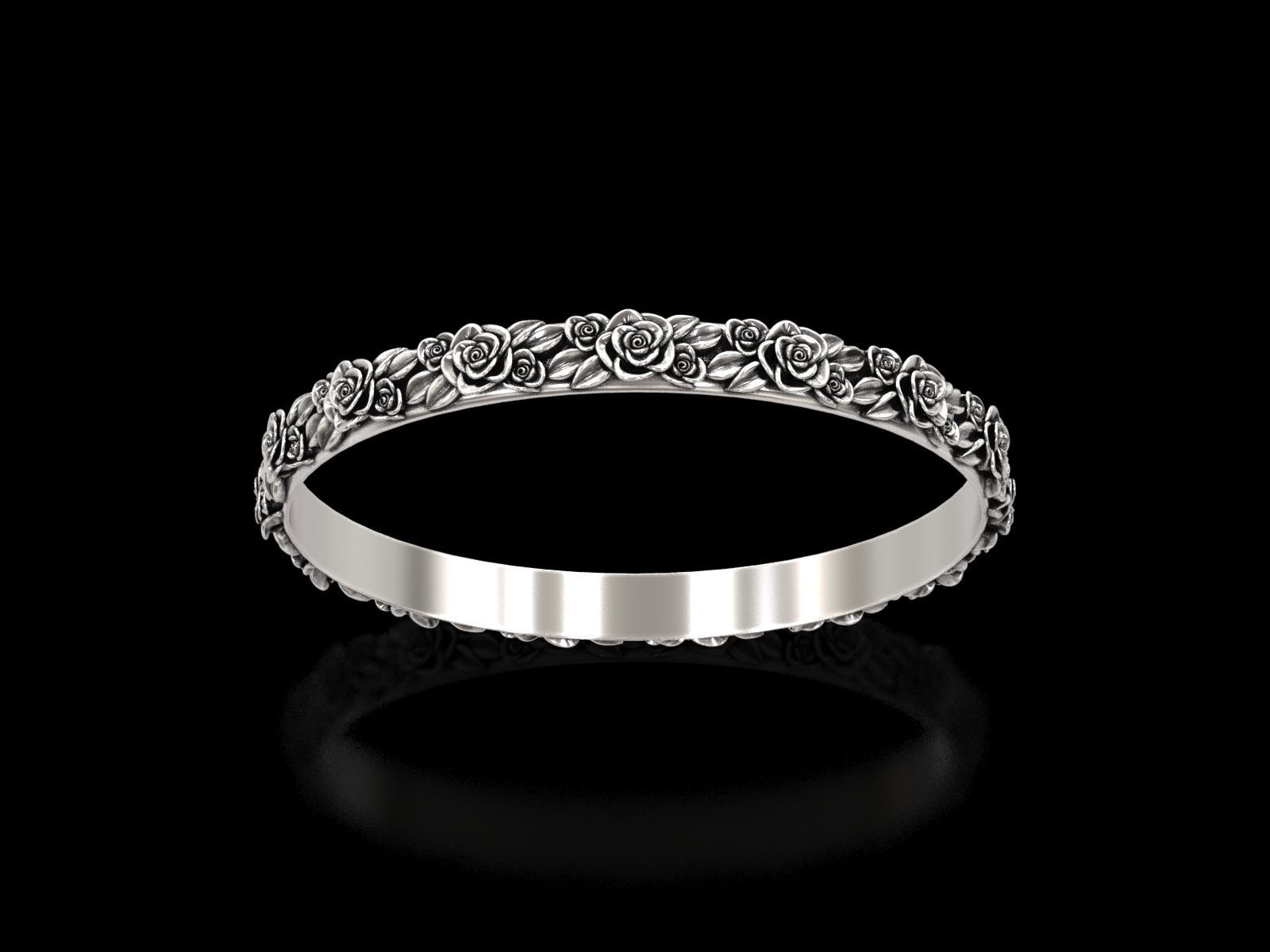 The Garden Of Roses Bangle 3D print model_7