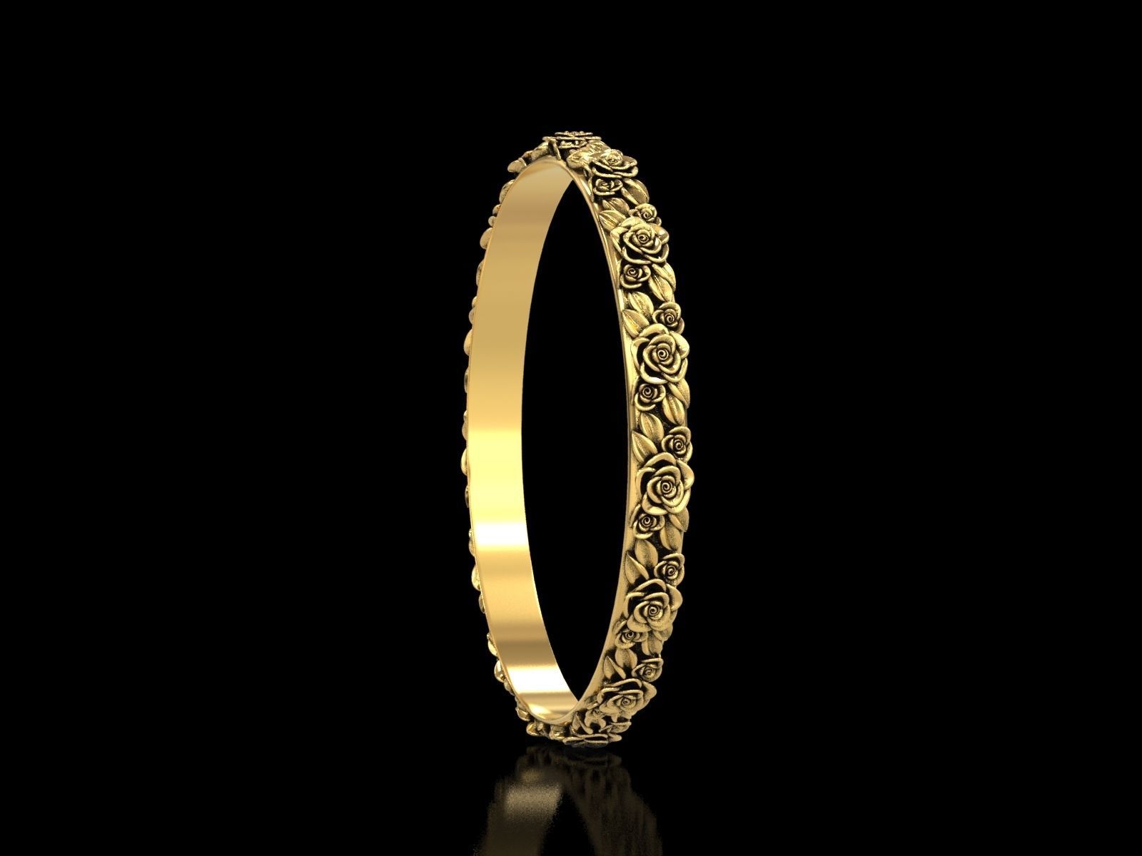 The Garden Of Roses Bangle 3D print model_12