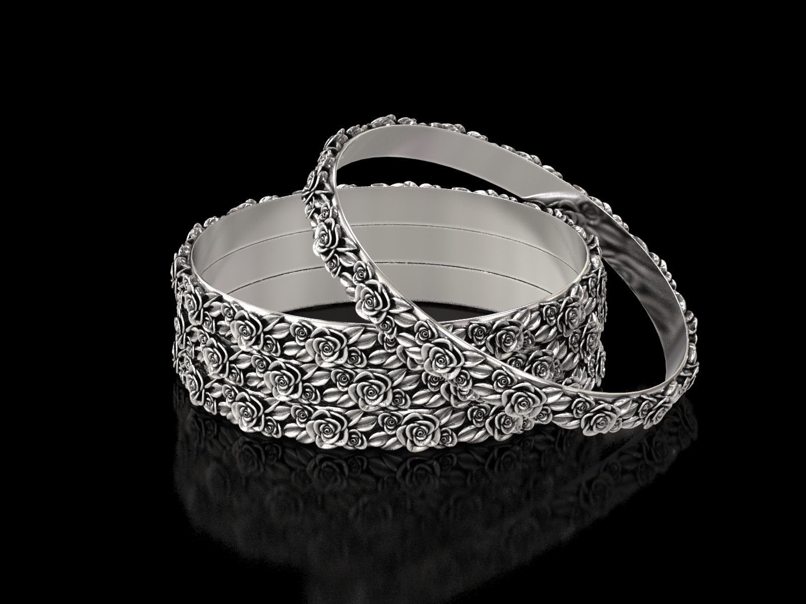 The Garden Of Roses Bangle 3D print model_1