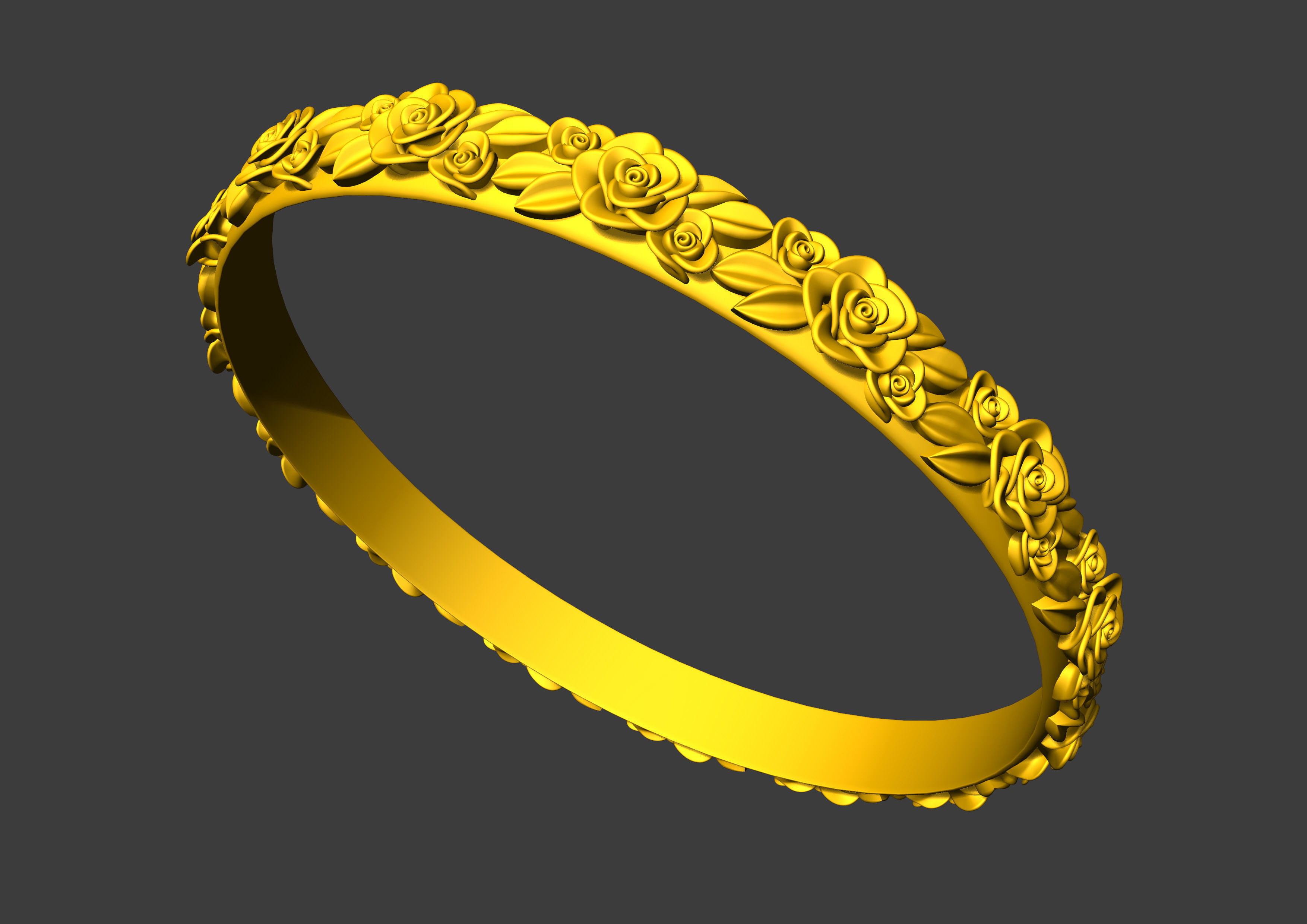 The Garden Of Roses Bangle 3D print model_21