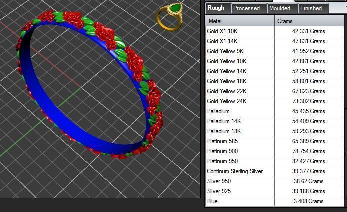 The Garden Of Roses Bangle 3D print model_28