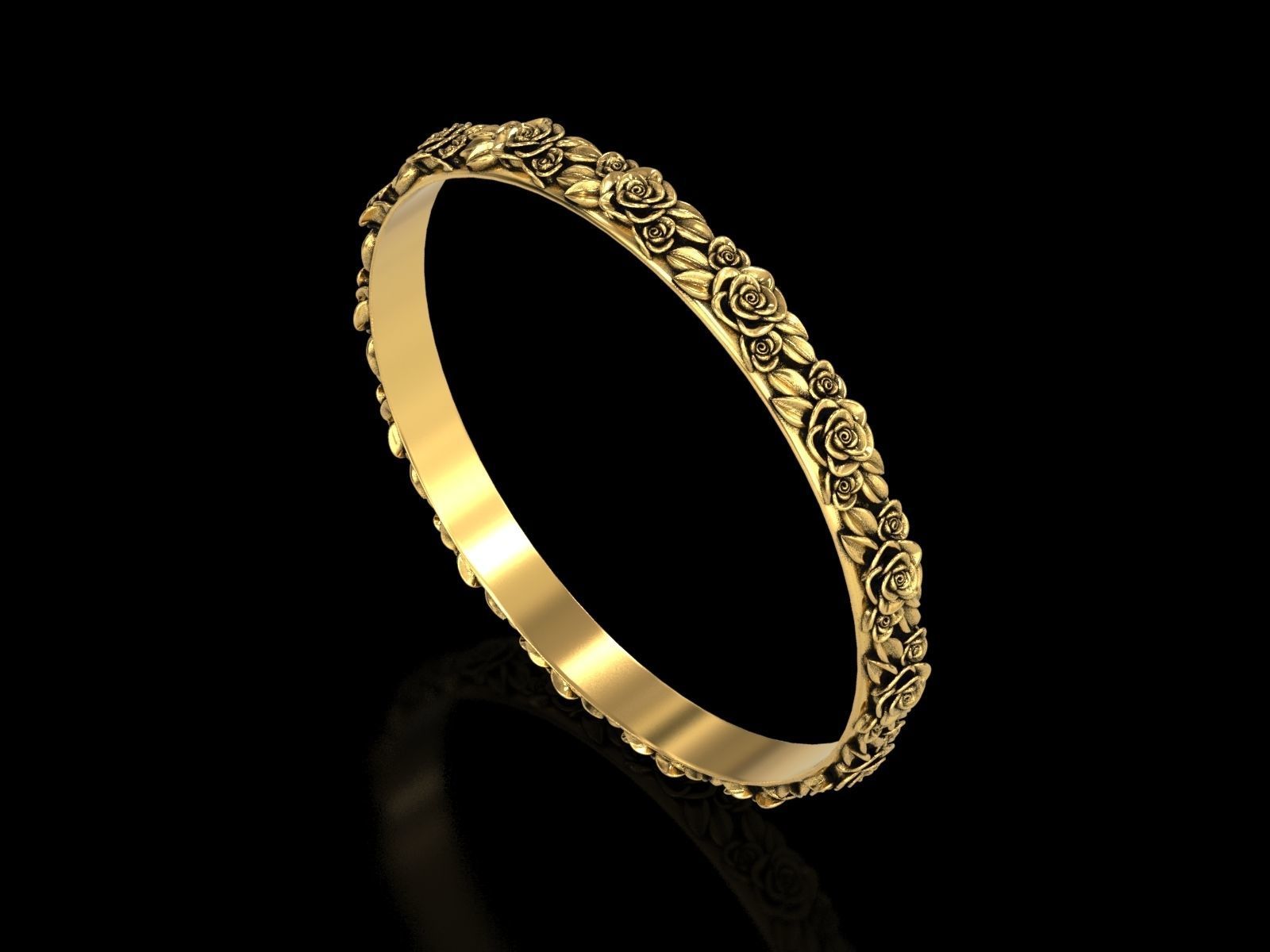The Garden Of Roses Bangle 3D print model_4