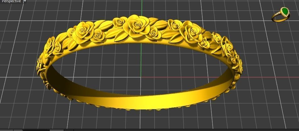 The Garden Of Roses Bangle 3D print model_29