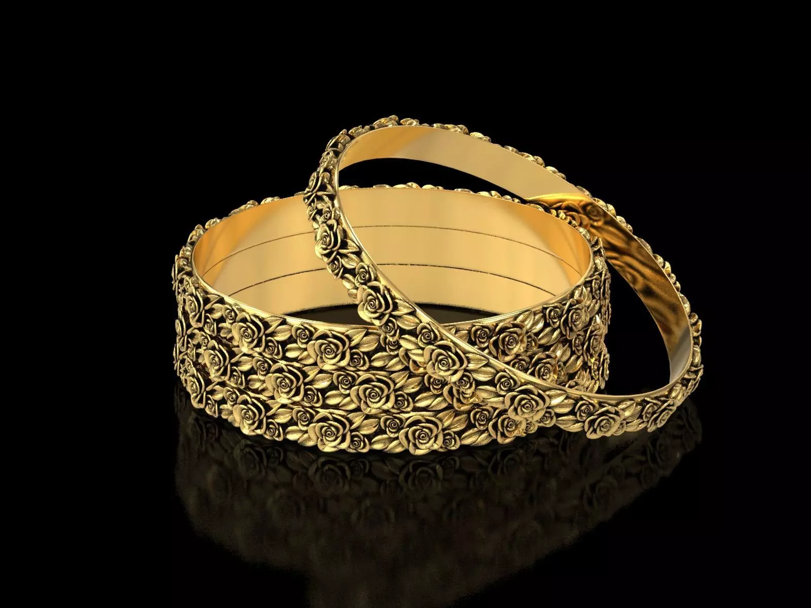 The Garden Of Roses Bangle 3D print model_0