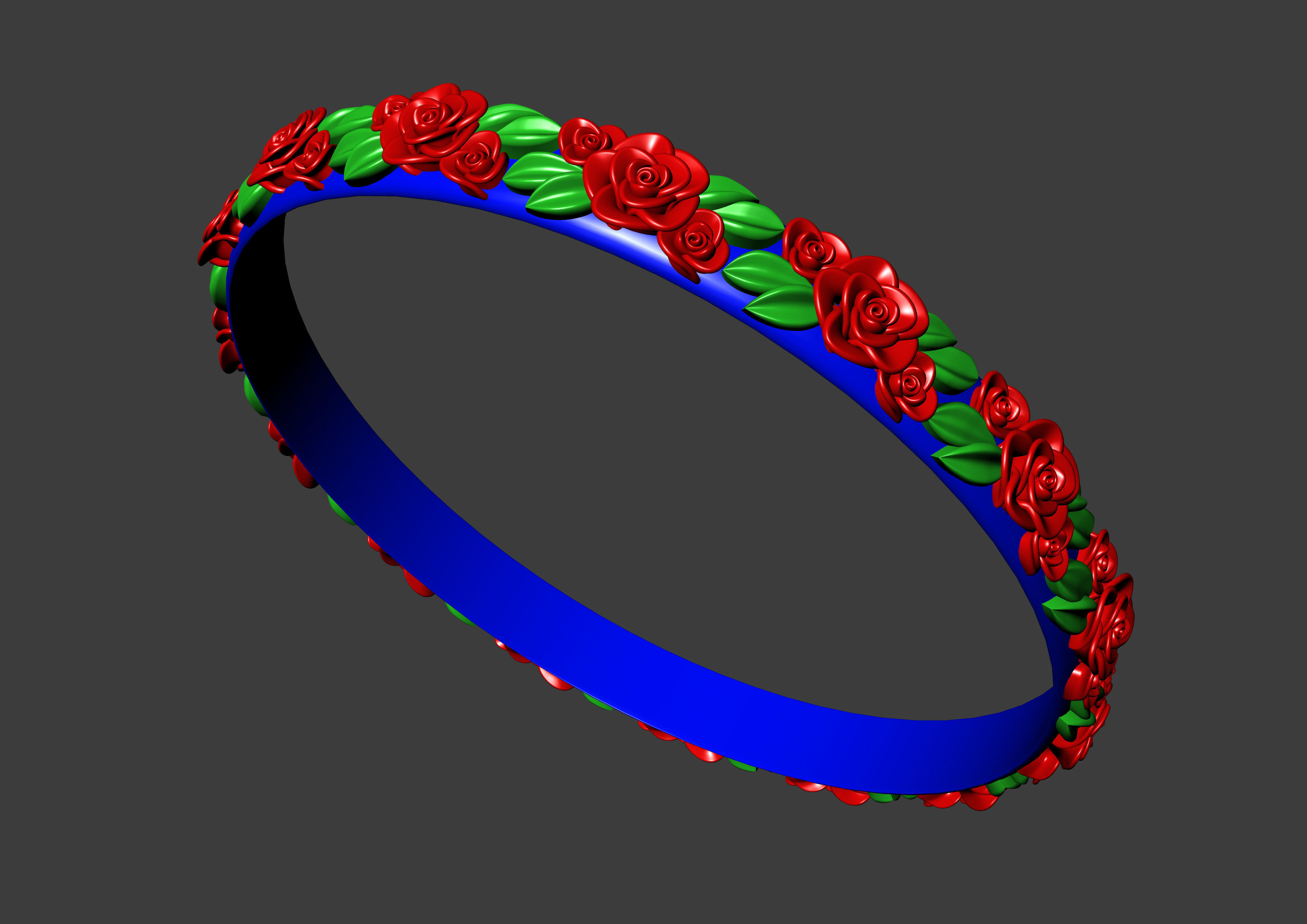 The Garden Of Roses Bangle 3D print model_23