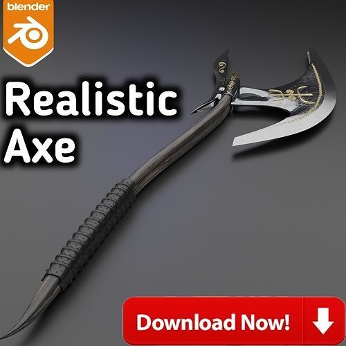Realistic Axe Low-poly 3D model