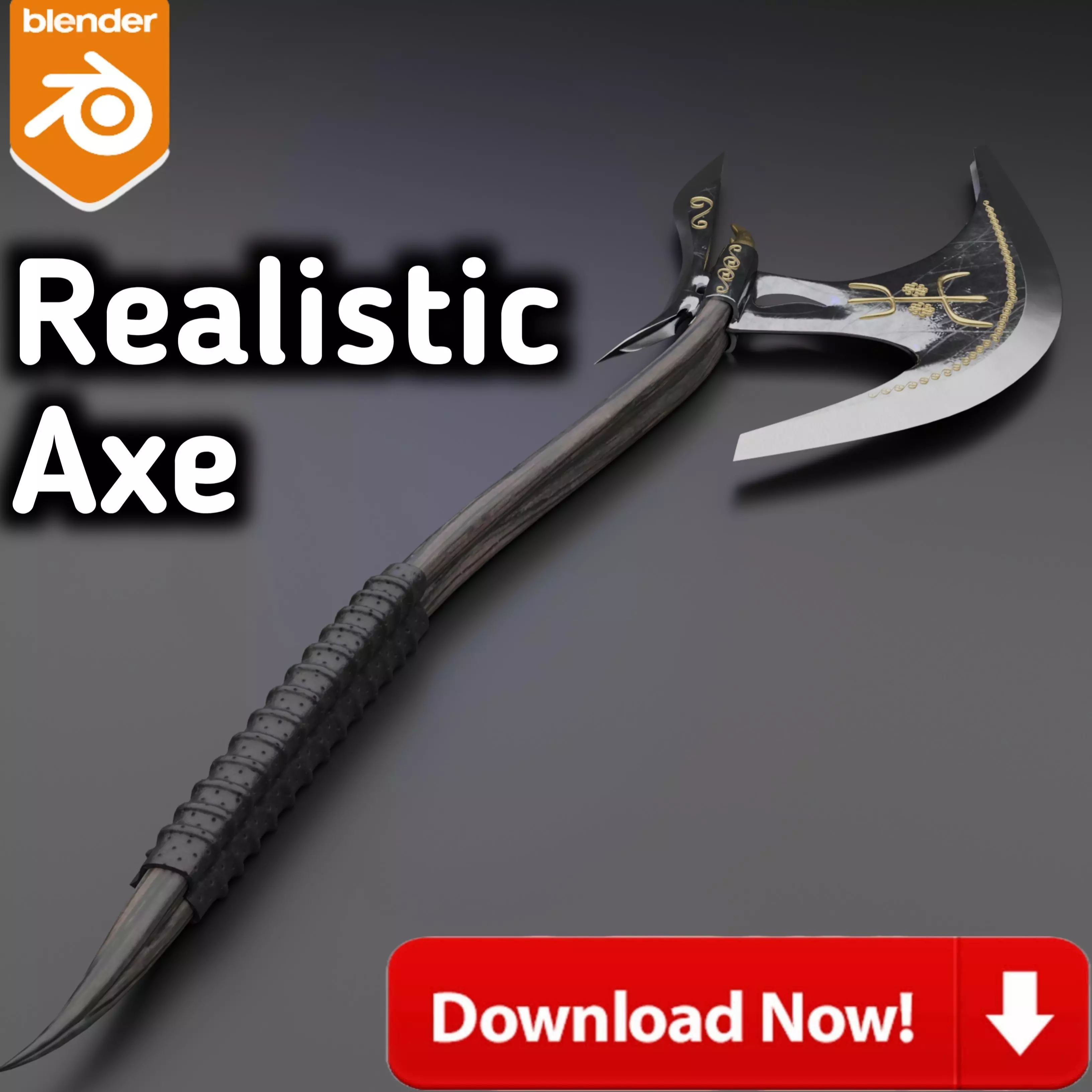 Realistic Axe Low-poly 3D model