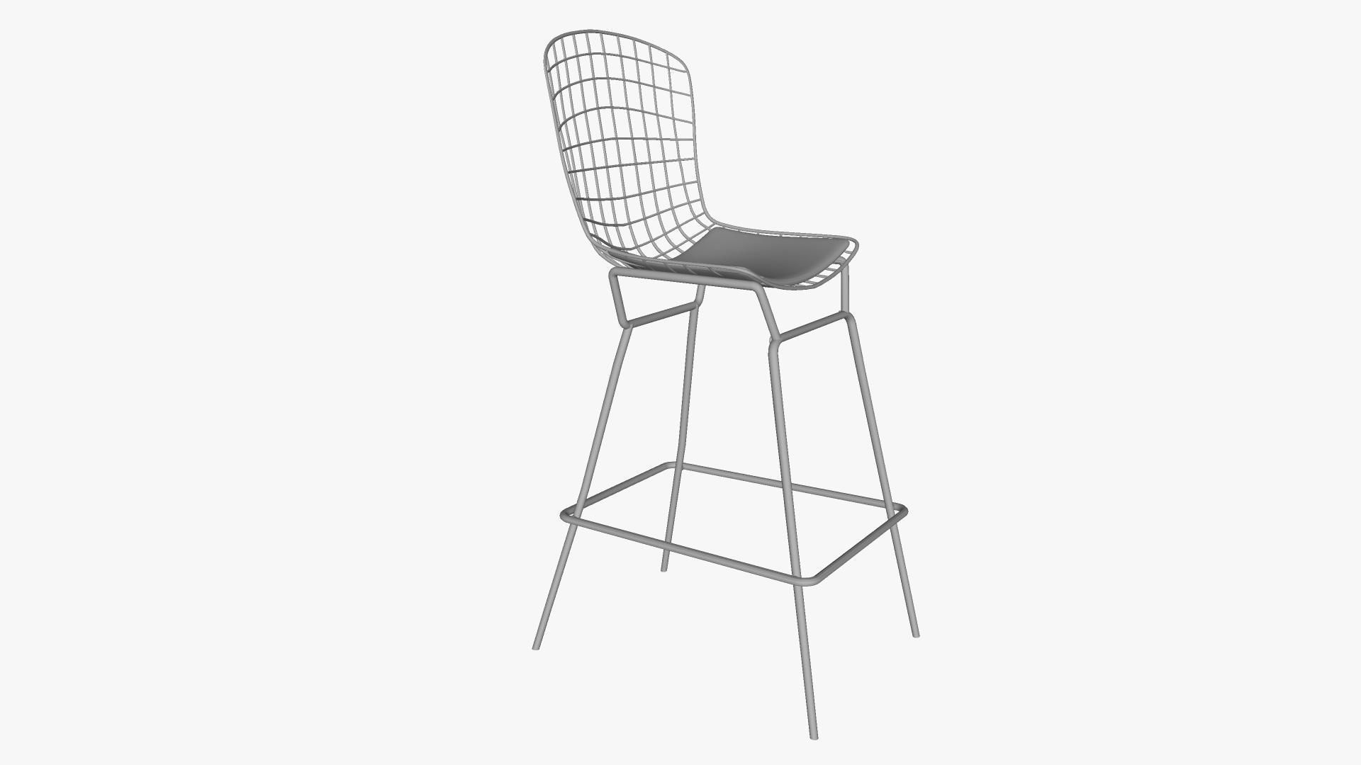 Bertoia Style Stool 3D model_3