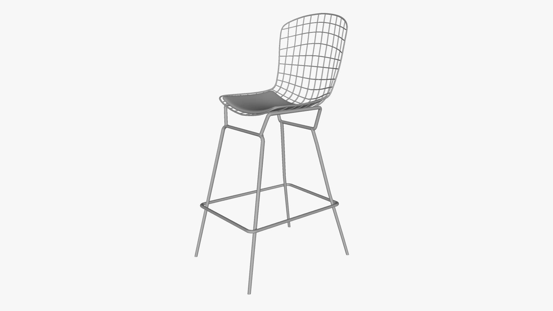 Bertoia Style Stool 3D model_26