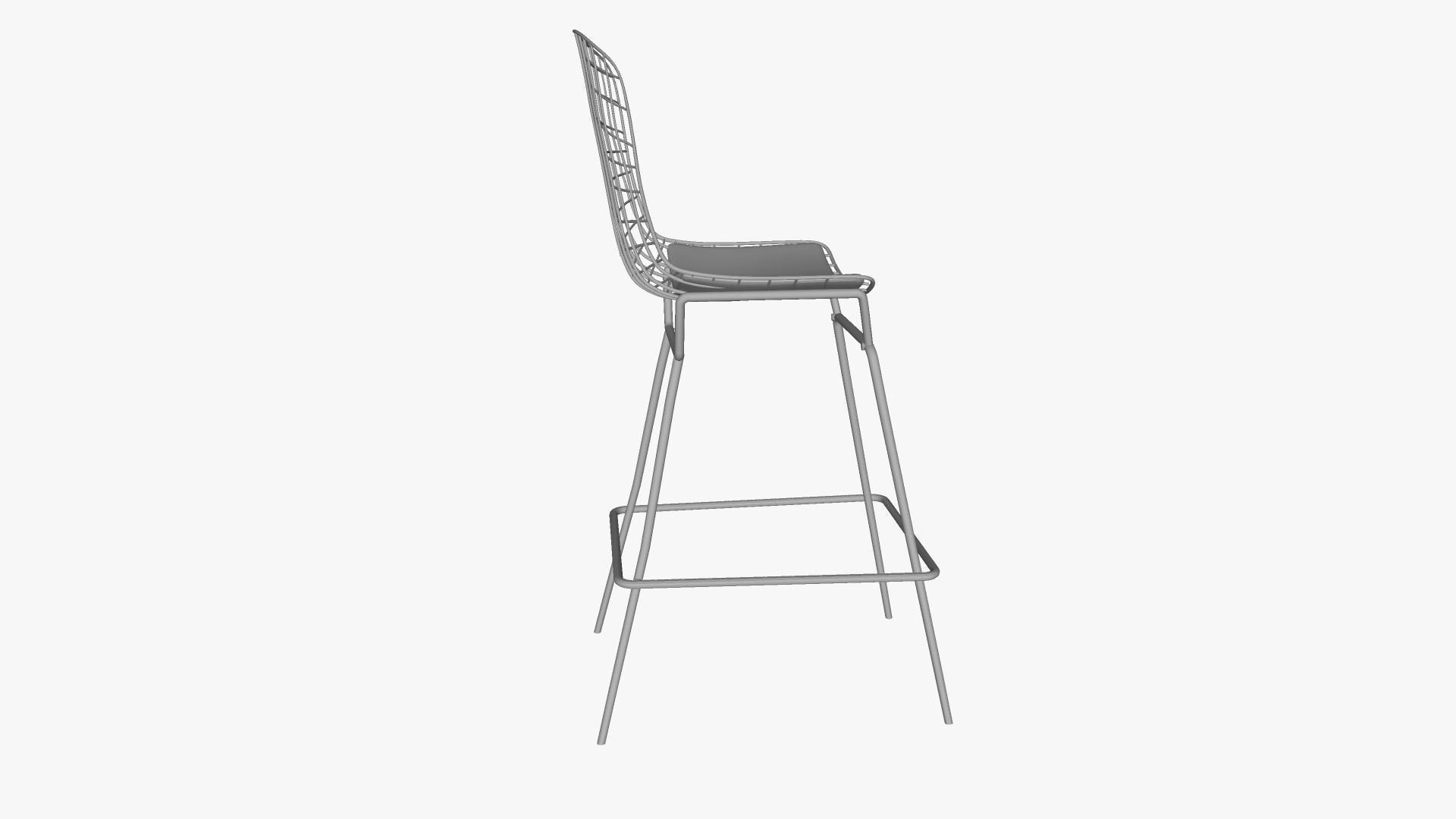 Bertoia Style Stool 3D model_7