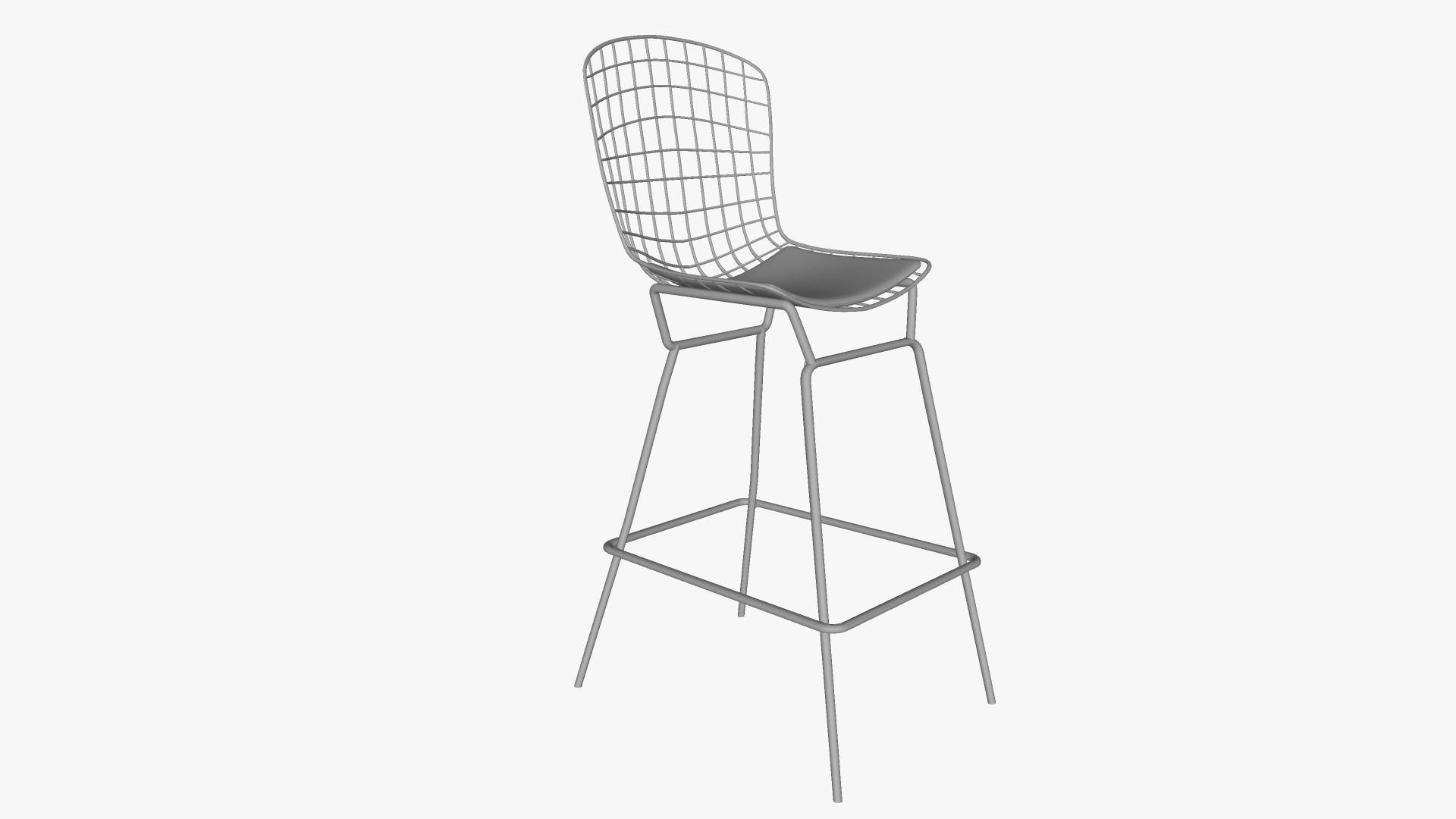 Bertoia Style Stool 3D model_1