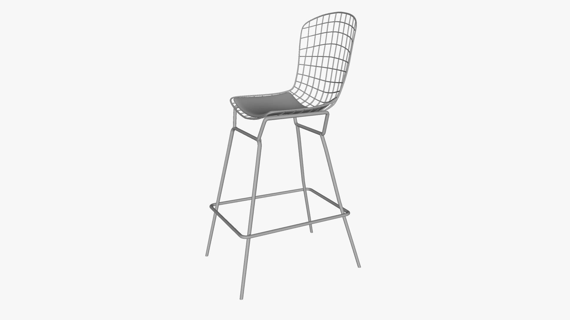 Bertoia Style Stool 3D model_25