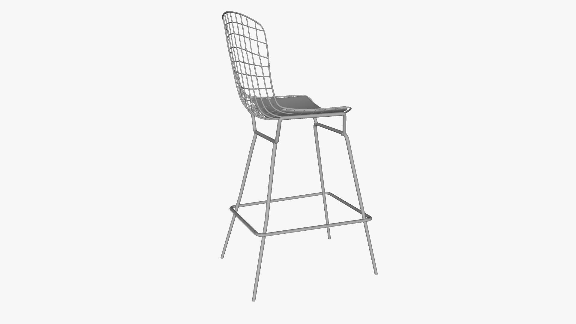 Bertoia Style Stool 3D model_9