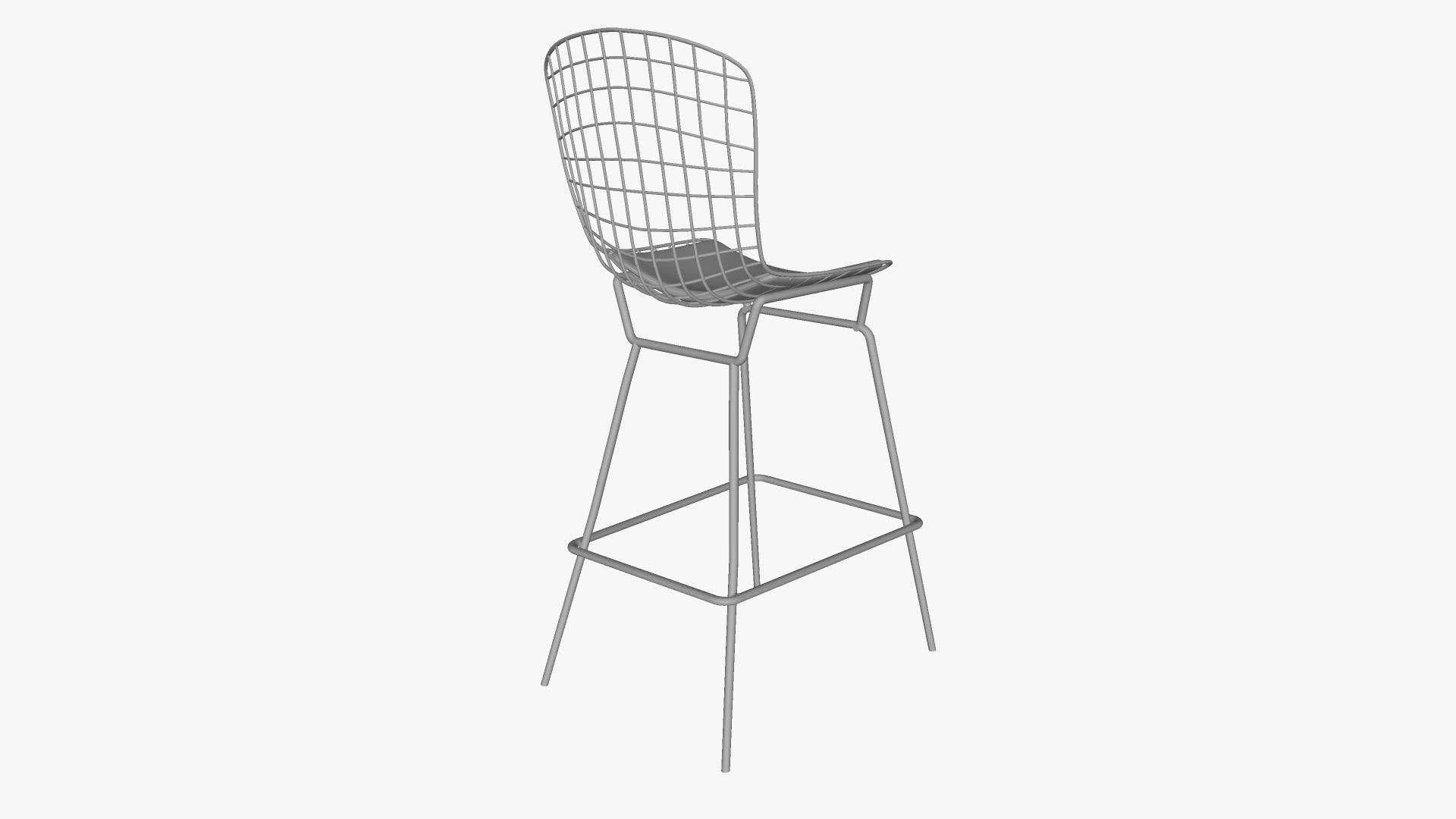 Bertoia Style Stool 3D model_12