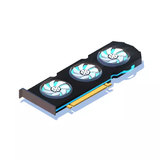 Video Card Low Poly Low-poly 3D model_0