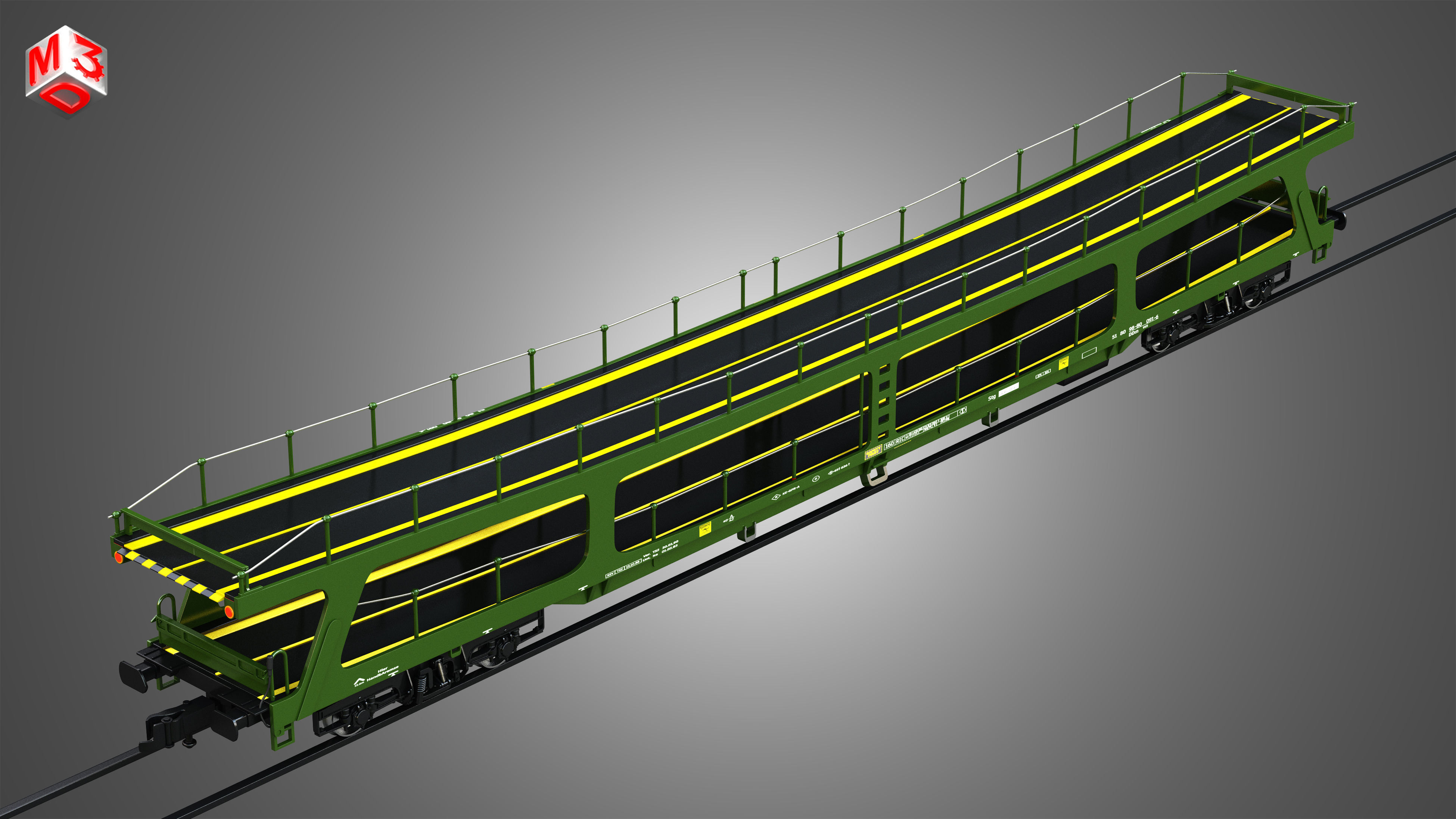 Car Transporter Wagon 3D model_7