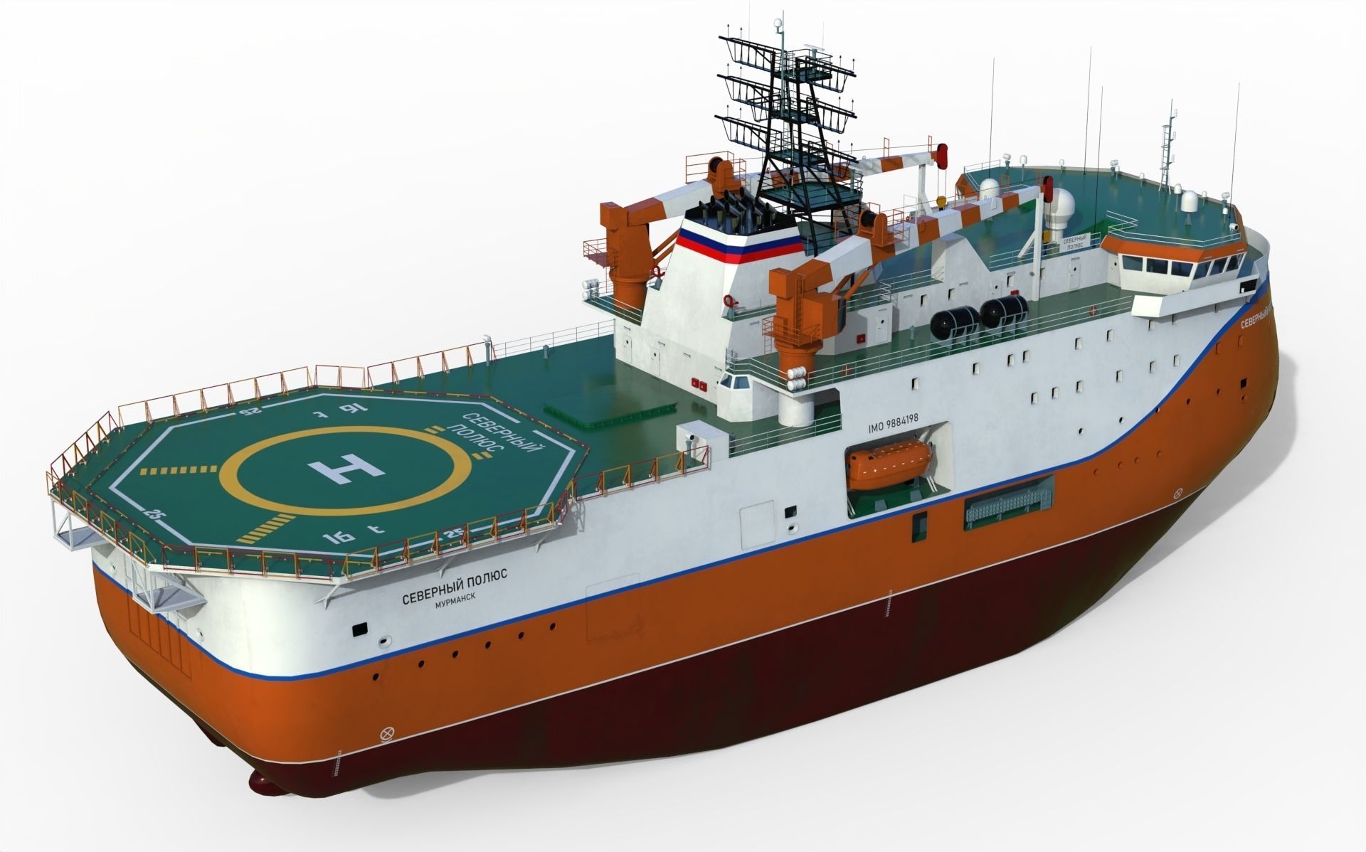 Ice-resistant self-propelled platform North Pole Project 00903 3D model_3