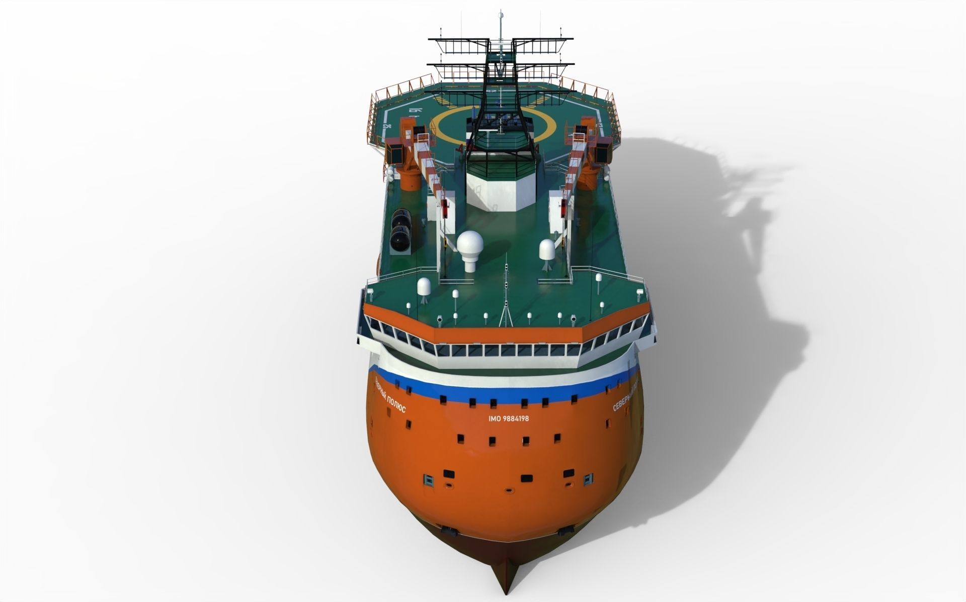 Ice-resistant self-propelled platform North Pole Project 00903 3D model_4