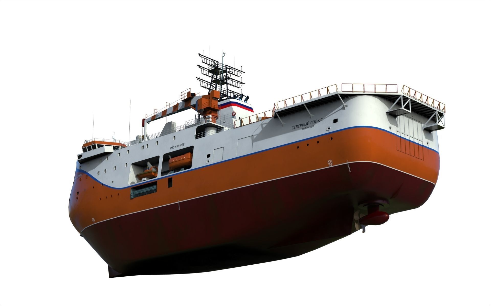 Ice-resistant self-propelled platform North Pole Project 00903 3D model_6