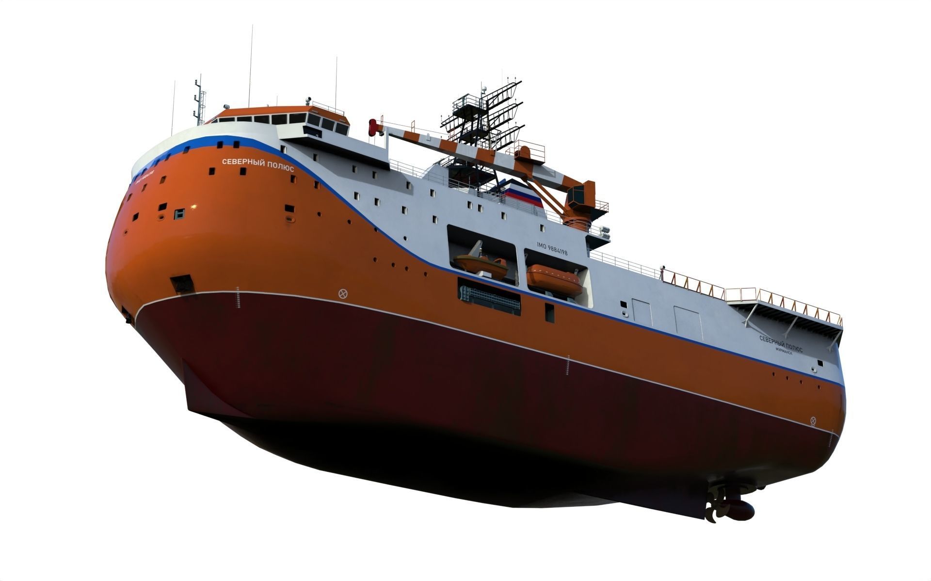 Ice-resistant self-propelled platform North Pole Project 00903 3D model_5