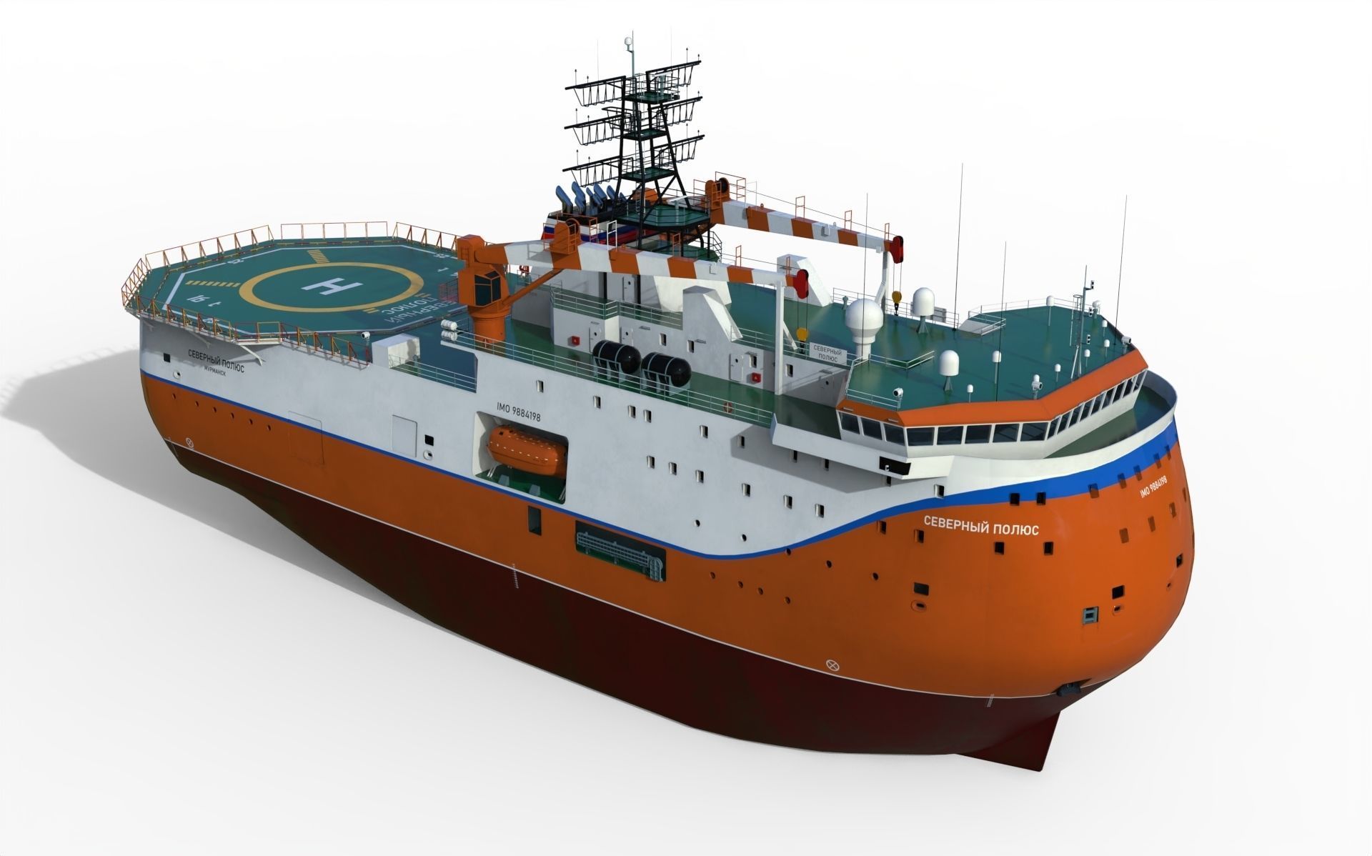 Ice-resistant self-propelled platform North Pole Project 00903 3D model_1