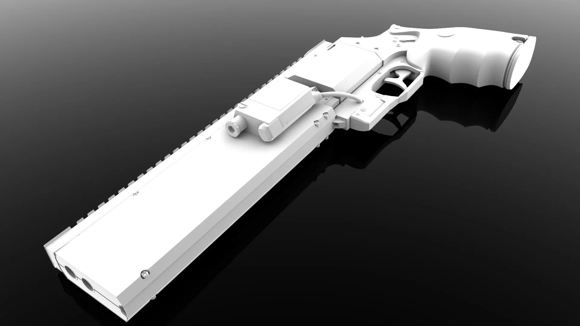 Cyberpunk Sci-Fi POLICE revolver Low-poly 3D model