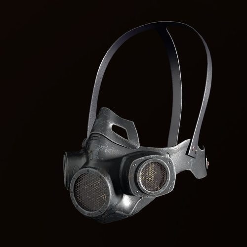 Gas mask Sci-Fi helmet 3d model military combat fantasy weapon  Low-poly 3D model