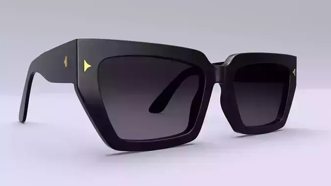 Dezi Classic unisex rectangular frame Black Sunglasses 