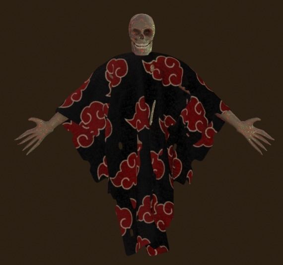 Low poly model Ghost Skeleton Naruto Akatsuki Low-poly 3D model_2