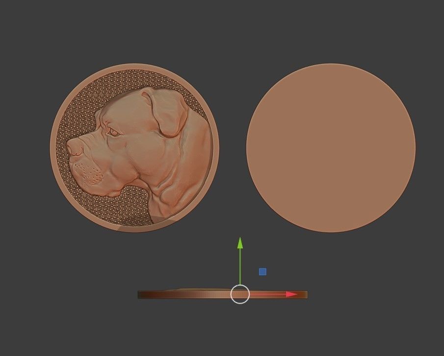 dog medal 3D print model_1