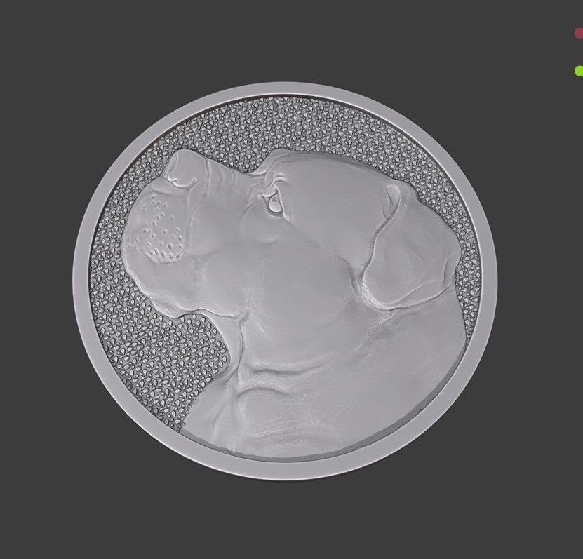 dog medal 3D print model_4
