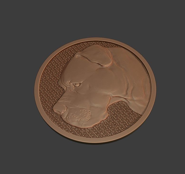 dog medal 3D print model_2