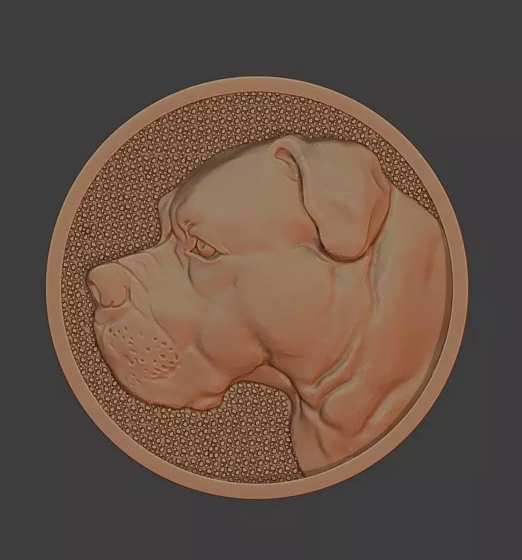 dog medal 3D print model_0