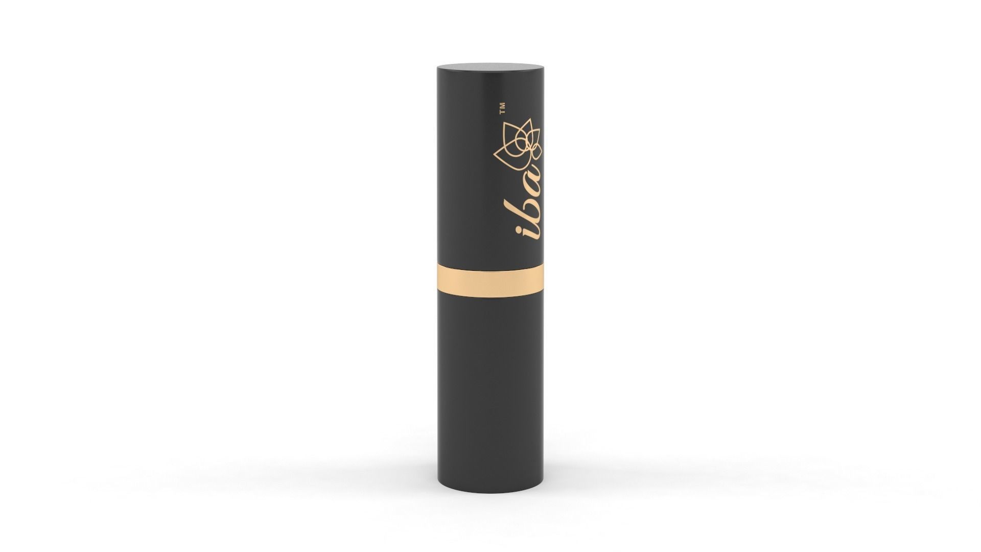 Lipstick mascara tube with gold trim 3D model_4