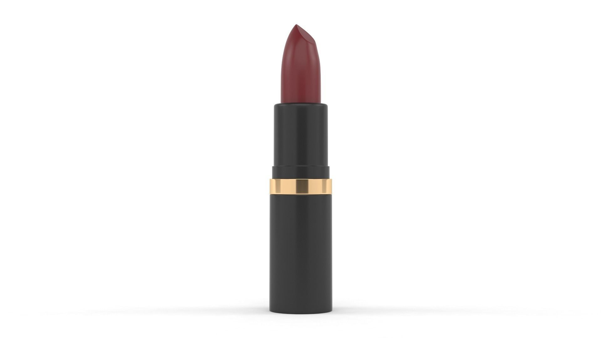Lipstick mascara tube with gold trim 3D model_1