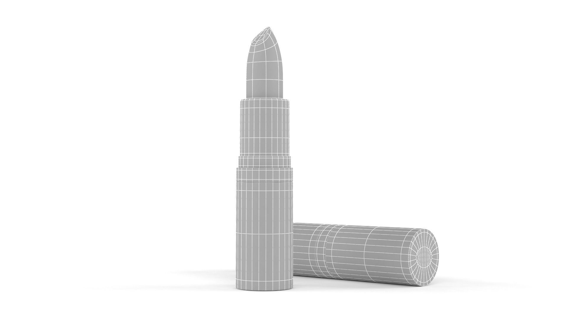 Lipstick mascara tube with gold trim 3D model_11