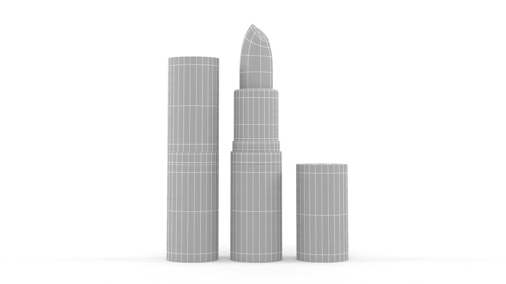 Lipstick mascara tube with gold trim 3D model_6