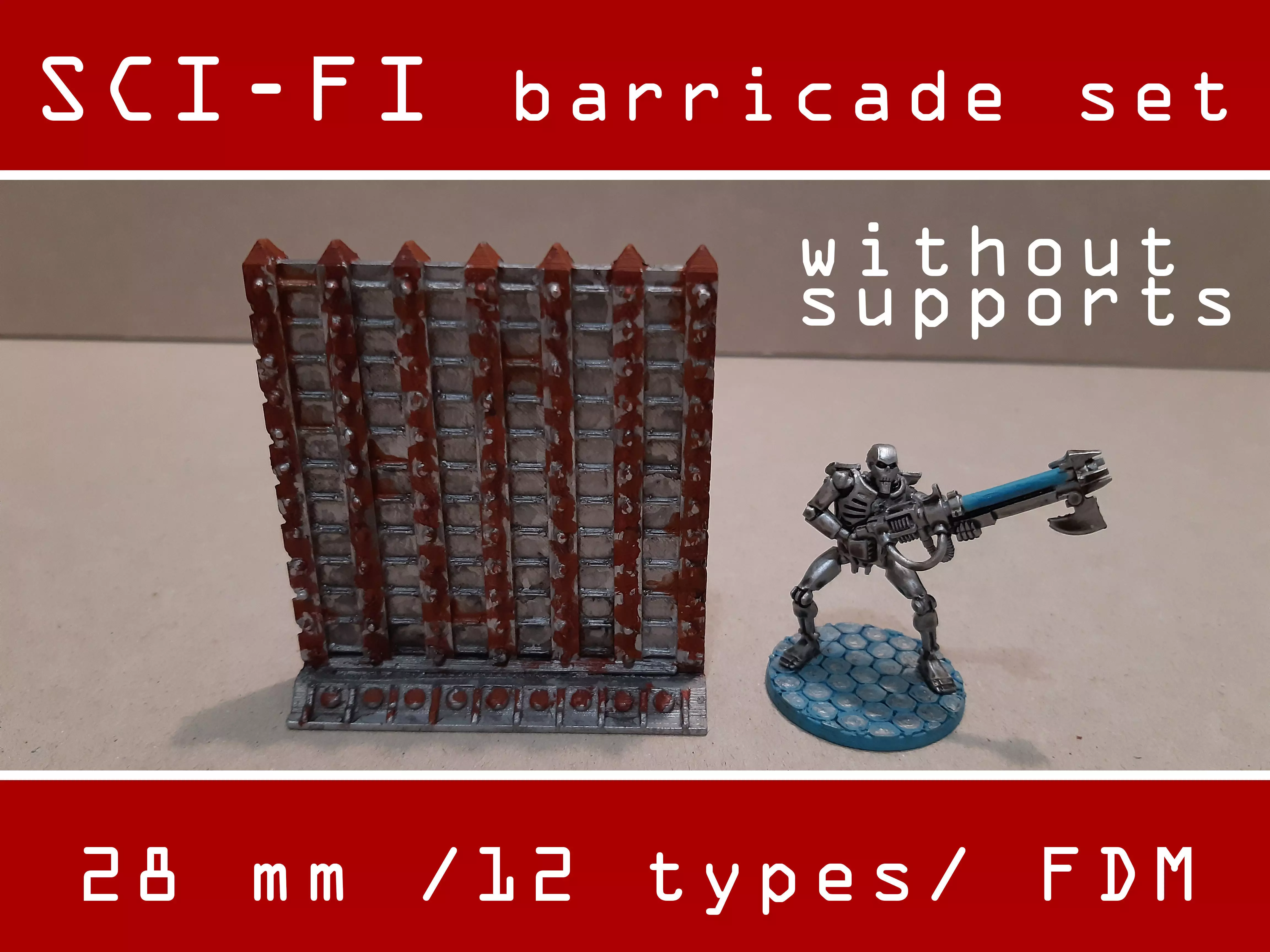 SCI-FI barricade set 3D model_0