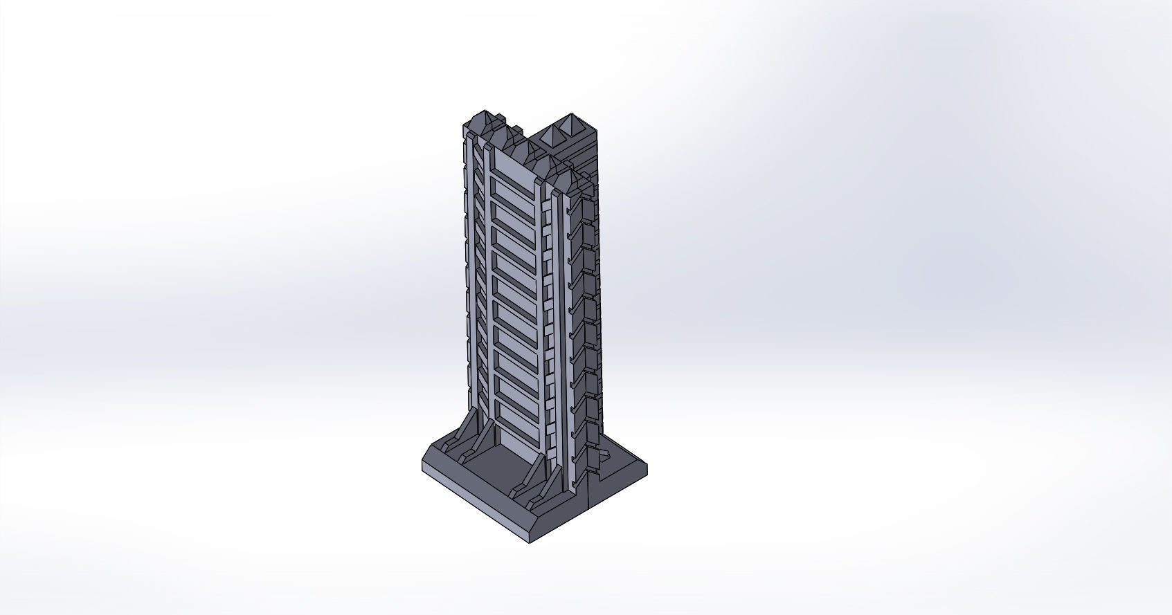 SCI-FI barricade set 3D model_11