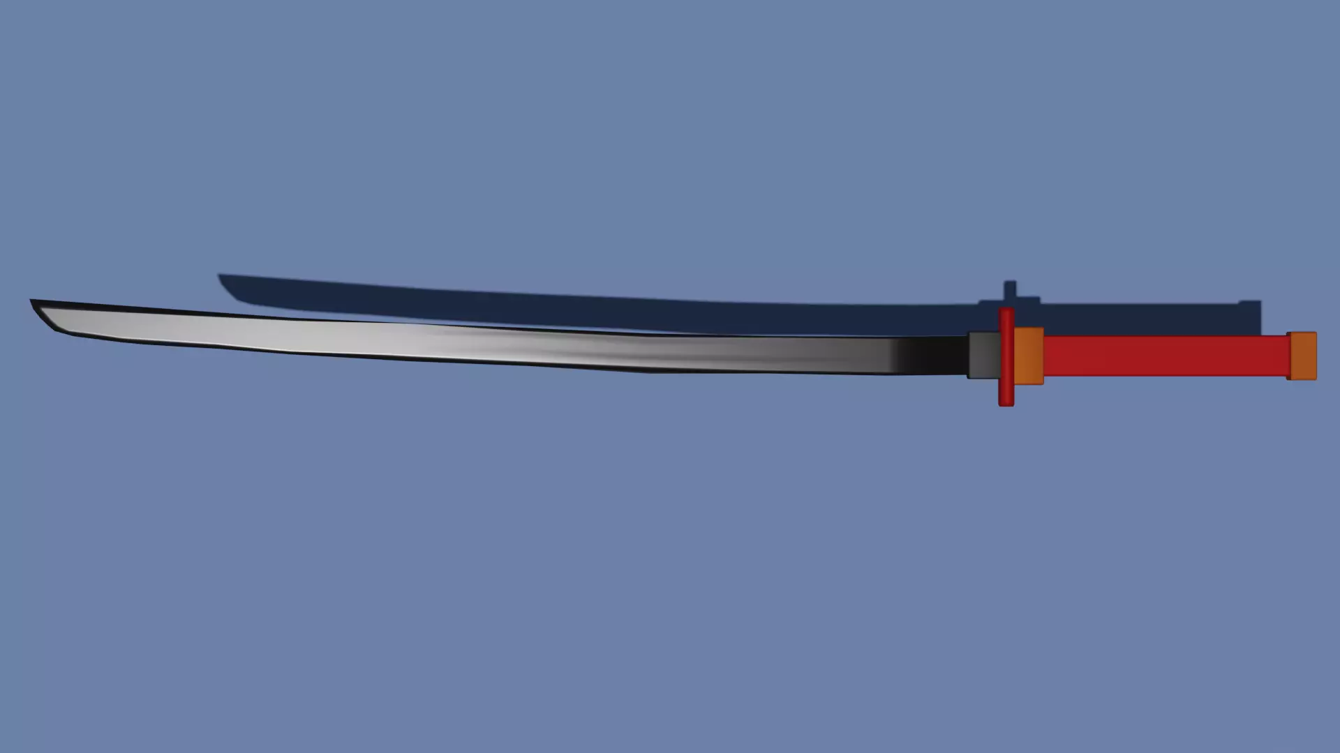 Sword - Katana Low-poly 3D model_0