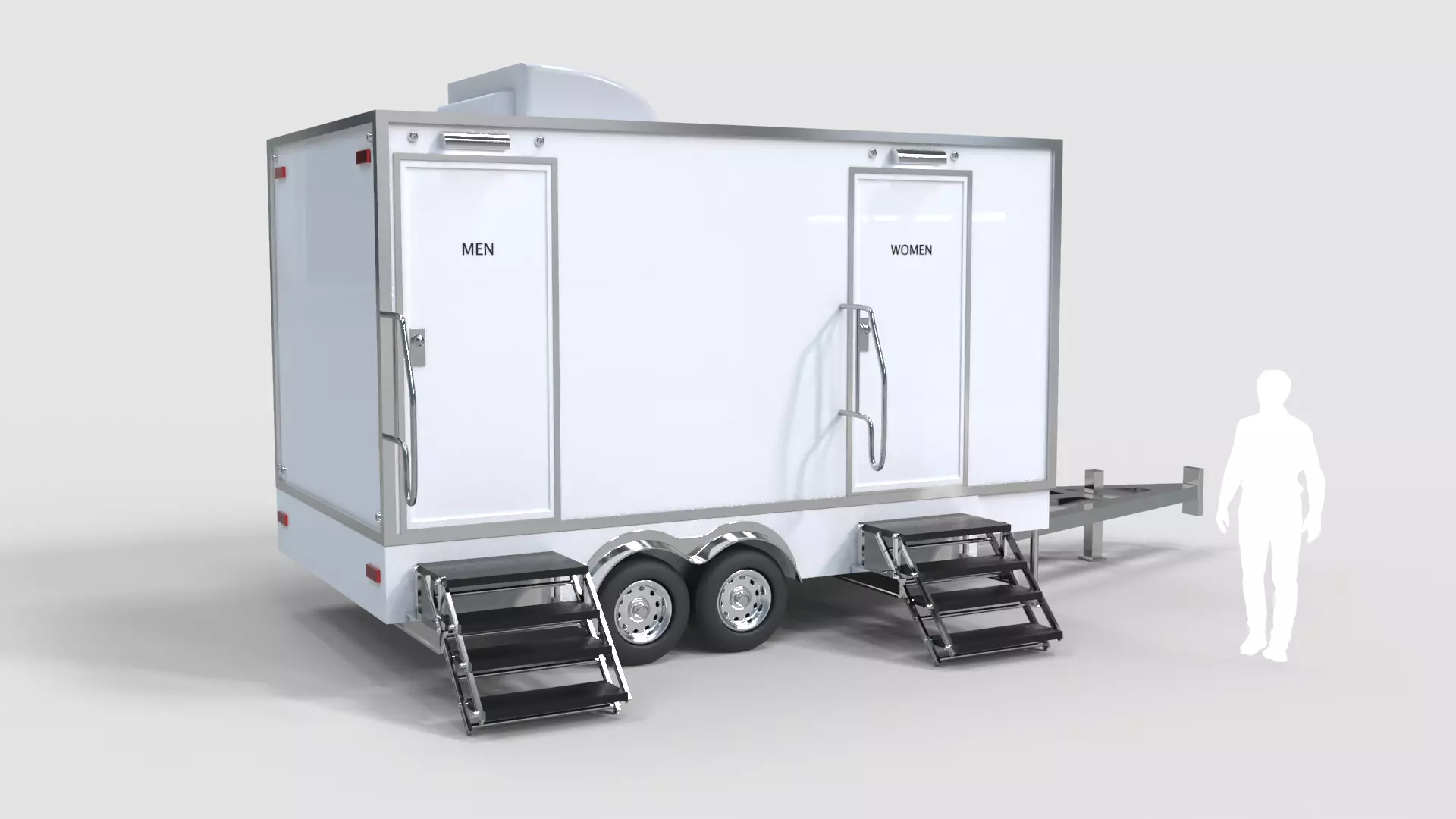 Portable Restroom Trailer 3D model