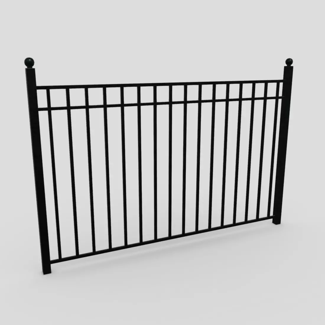 Iron Fence 2 Low-poly 3D model_0